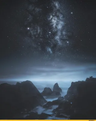 Ночное небо в лесу, звезды, …» — создано в Шедевруме
