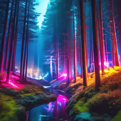 Туманный ночной лес - 63 фото