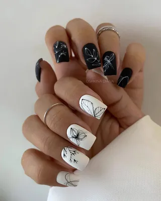 Nails by Chernetsova | Маникюр / Белые ногти / Черные ногти / Стемпинг |  Дзен