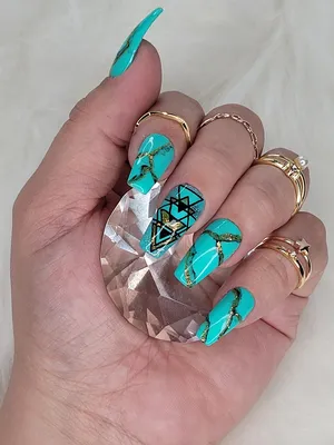 Abstract Turquoise Nail Art · How To Paint A Nail Painting · Beauty on Cut  Out + Keep