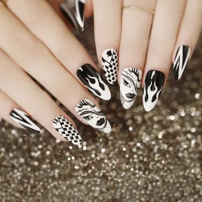 Black and white gradient manicure, matte nail design. Victoria Bandurist -  YouTube