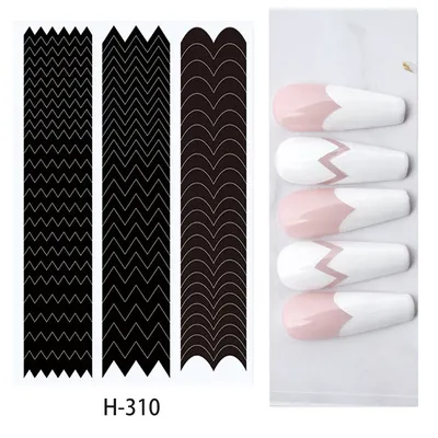Amazon.com: KTAABTR Nail French Manicure Edge Auxiliary Nail Sticker Self  Adhesive Nail Design Wavy Line French Tip V-Shaped Stencils for Women Girls  French Tips Nail Decoration 12 Sheets French Nail Stickers :