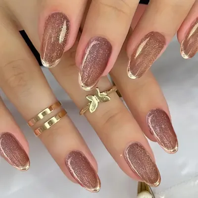 Heart And White/gold Edge Medium Square Acrylic Nails With - Temu