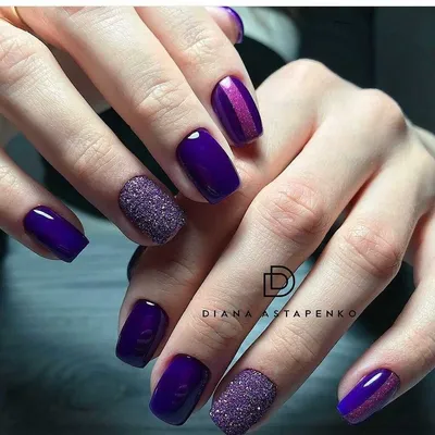 Маникюрные искусственные ногти фиолетового цвета с коротким квадратным  дизайном цветов и деревьев, съемные искусственные ногти для женщин, маникюр  2023 | AliExpress
