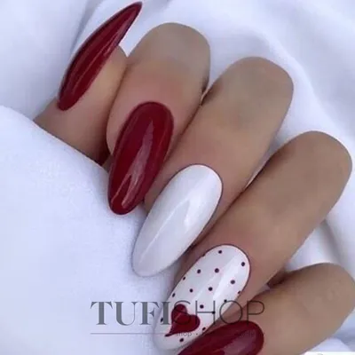 Красно-белые ногти | Ногти, Белые ногти, Дизайн