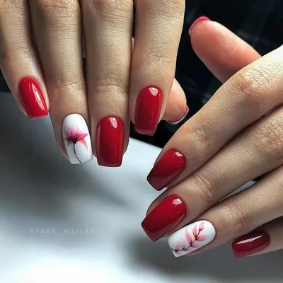 Красно белый маникюр на длинные ногти (33 фото) - картинки modnica.club