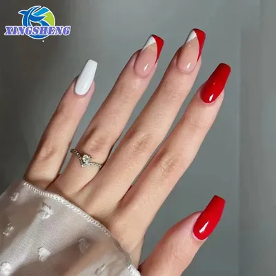 Красно-белый маникюр – это один из самых ярких вариантов оформления ногтей.  Красный цвет обладает мощной энергетикой,.. | ВКонтакте