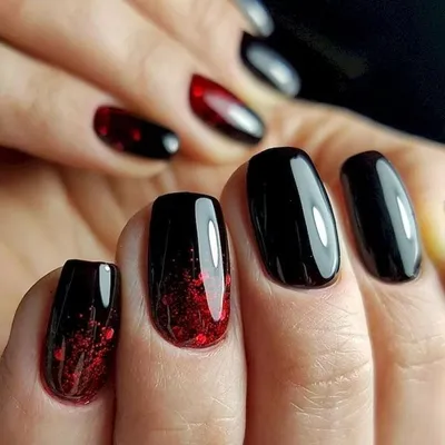 Маникюр 2019: крутой красно-черный дизайн ногтей - Телеграф