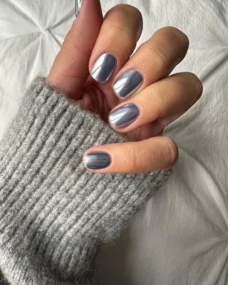 CoolNail Punk Dark Smoky Gray Reflective Mirror Metal Plating False French  Nail Tips Punk Metallic Diamond Fake Nails With Glue Sticker - Walmart.com