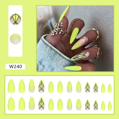 Набор накладных ногтей миндалевидной формы купить по цене 320 ₽ в  интернет-магазине KazanExpress