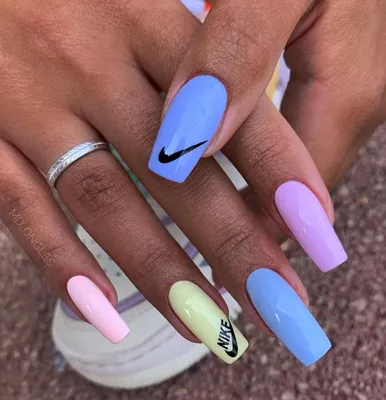 anouskaanastasia inspired @thenailroommanchester to hand paint this 🌈 N I  K E 💗 set with @the_gelbottle_inc shades | Instagram