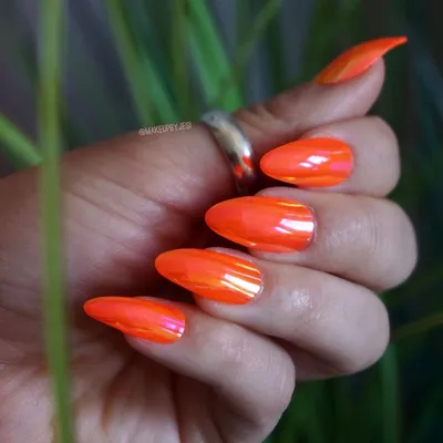 Manicure of the Month: Neon Orange Halloween Nails - living after midnite