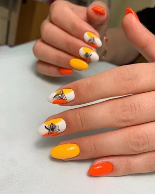 30 Refreshing orange nail art 2022 | Move Manicure Singapore