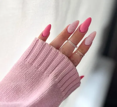 24 шт., накладные ногти розового цвета с клеем | AliExpress