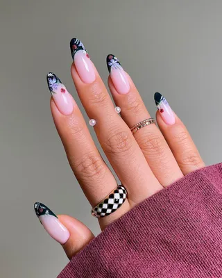 Ногти черные с розовым комбинации (47 фото) - картинки modnica.club