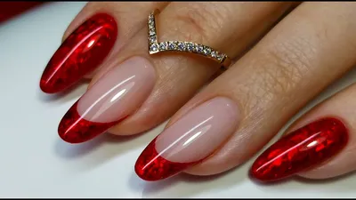 Red French Manicure / Красный Френч / Маникюр - YouTube