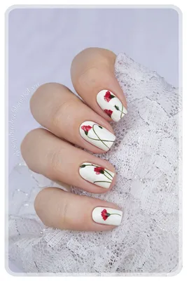 Poppies on nails Beautiful and simple spring nail design top 2017. Nail  art.design manicure - YouTube