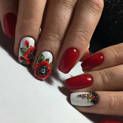 РИСУЕМ МАКИ.ЛЁГКИЙ ДИЗАЙН НОГТЕЙ.FLOWERS NAIL ART - YouTube