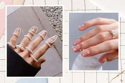 Купить Украшения для ногтей с жемчугом Подвески для ногтей Белые фиолетовые  круглые детали для ногтей Золотые стальные бусины Шарики Ювелирные изделия  | Joom