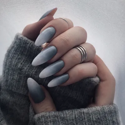 Bluish Grey Stiletto | Blue Grey Stiletto Nails