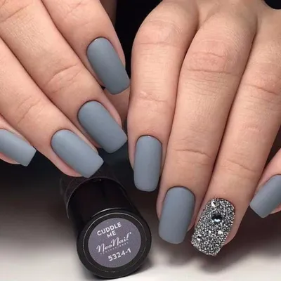 Grey Matte Snowflake Press ons | Soft Snowfall | FancyB Press on Nails