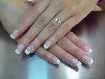 Маникюр с покрытием гель лак( френч) + дизайн для Юлечки #nails, #шеллак,  #гельлак, #маникюрспб, #маникюр | ВКонтакте