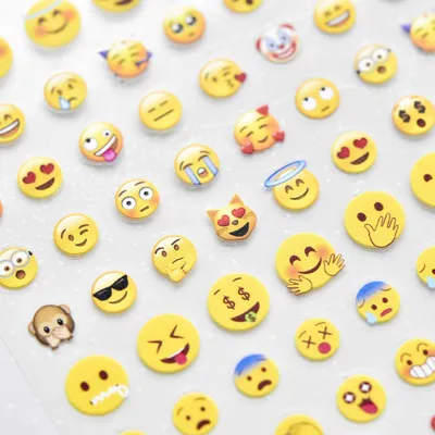 Funny Smiley Emoji Nail Art Decal Sticker - Nailodia