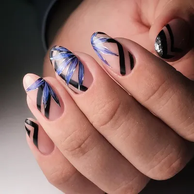 24 шт., накладные ногти с миндалем, белыми и черными звездами, дизайн с  полным покрытием, накладные ногти, 2023 новый дизайн ногтей, подарок для  друзей | AliExpress