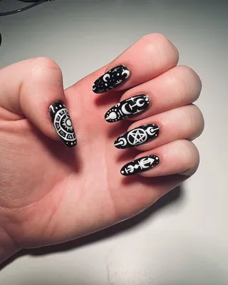 Black Witch Nails 10ct | Party City