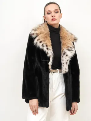 Меховое пальто из норки и капюшоном из рыси Matsoco Furs NE-19753 - цена  420 000 ₽