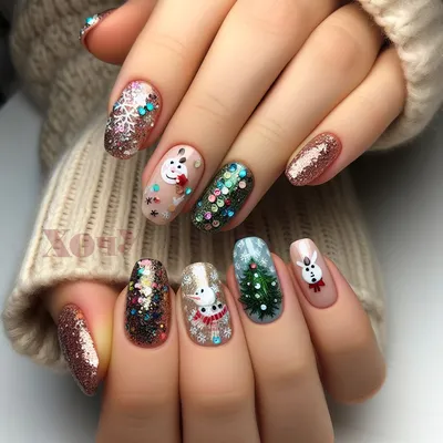 Дизайн ногтей новогодней тематики