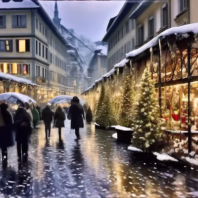 Рождественская Швейцария Цюрих, la …» — создано в Шедевруме