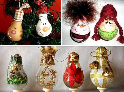 Елочные игрушки из лампочек / Подготовка к Новому Году и Рождеству - YouTube