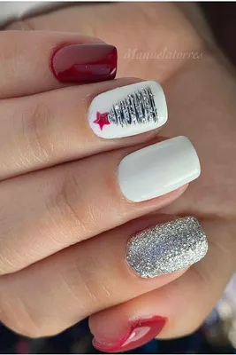 Праздничный маникюр | Christmas nails acrylic, Christmas gel nails, Cute  nails