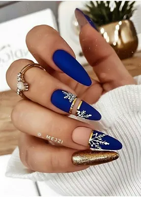 Новогодний маникюр | Christmas nails, Indigo nails, Christmas nails acrylic