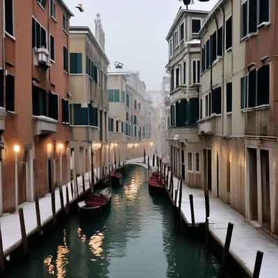 Снег на новый год в Венеции» — создано в Шедевруме