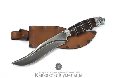 Авторский кизлярский нож \"Медведь\" из рессорной стали с гардами ручной  работы.