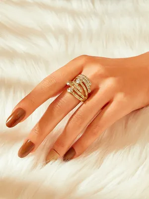 Кольца :: Кольца из золота :: Кольца из золота Цитрин :: Объемное золотое  кольцо с цитрином
