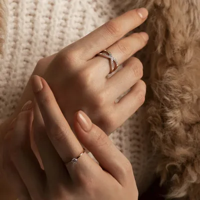 Двойные объемные и гладкие тонкие золотые кольца, простые элегантные кольца  для женщин, 5 размеров | AliExpress