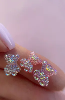 Объёмный 3D дизайн \"мишки-кая\" с алмазным напылением 6 шт/уп. • Nails  Beauty - Интернет-магазин материалов для мастеров маникюра