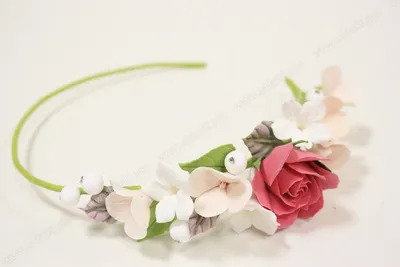 Дизайнерский свадебный ободок на голову с розовыми цветами | Купить в  Украине: Киеве, Виннице, Харькове, Днепре, Одессе, Львове