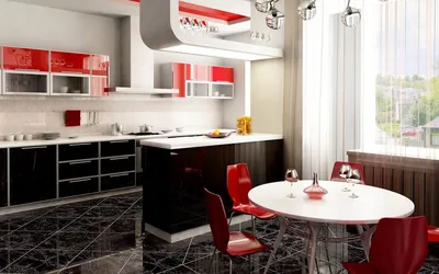 Красная кухня в интерьере с какими обоями (44 фото) - красивые картинки и  HD фото