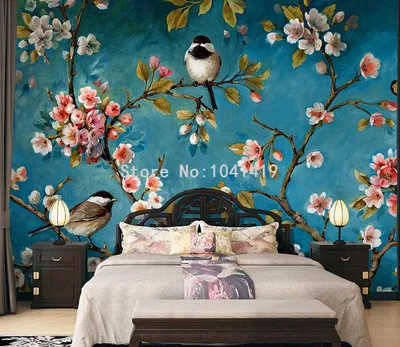Фотообои 3D стерео китайские цветы птицы фреска спальня гостиная новый  дизайн текстура обои Papel де Parede цве… | Обои для комнаты, Обои в  спальне, Китайские цветы