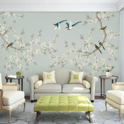 Фотообои Винтажные экзотические фламинго на стену. Купить фотообои  №abu74119 в интернет-магазине ABC-Decor