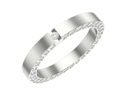 White gold and diamond wedding band, 3,30 mm. | DAMIANI