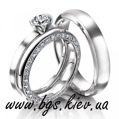 Парные обручальные кольца из Белого Золота 585 пробы купить в  apsen-diamond.com.ua