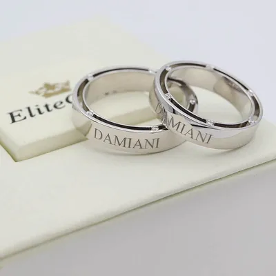Damiani D-SIDE Обручальные кольца белого золота и бриллиантов 5 + 5 Толщина  2-5
