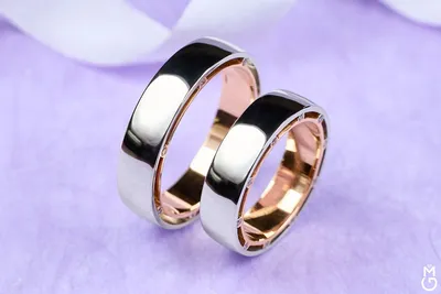 Двойные обручальные кольца из 18-каратного золота, белого золота, розо – FJ  Fallon Jewelry