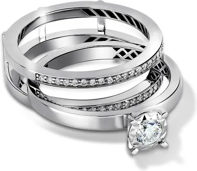 Купить двойное обручальное кольцо из красного и белого золота драгоценная  пара с гладкой поверхностью 00007 ✴️в Zlato.ua