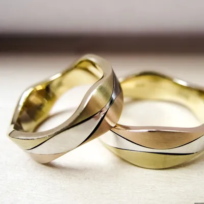 Золотые плоские обручальные кольца шириной 3 мм. на заказ из своего золота  | SPb-GOLD